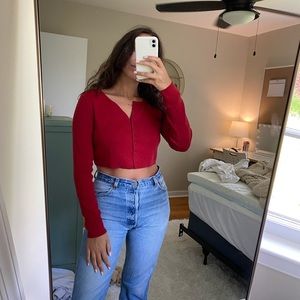 Brandy Melville red cardigan NWT